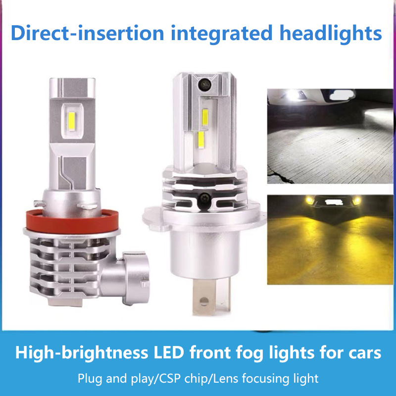 2x 2000LM H7 H11 H4 9005 LED 電球フォグランプ Canbus エラーなし 6500K ホワイト 3000K ゴールデン DRL デイタイムランニングカーランプ 12V 新しい