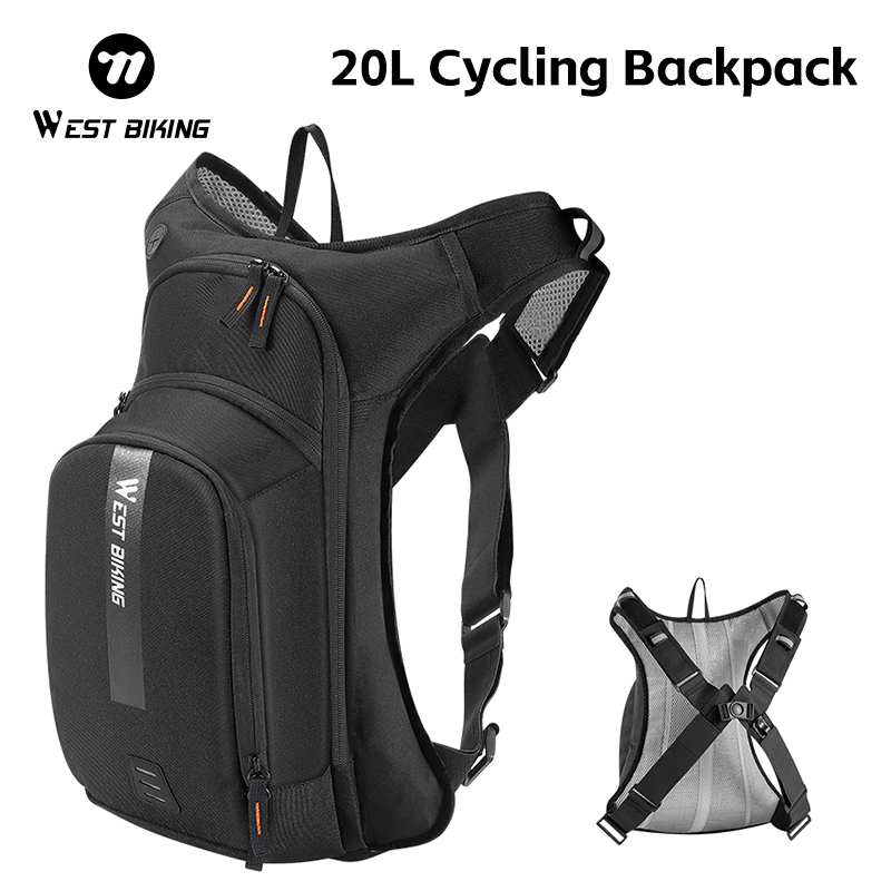 WEST BIKING 20L サイクリング水分補給バックパック人間工学に基づいたクロスハーネス登山ハイキングアウトドアスポーツ旅行反射バックパック