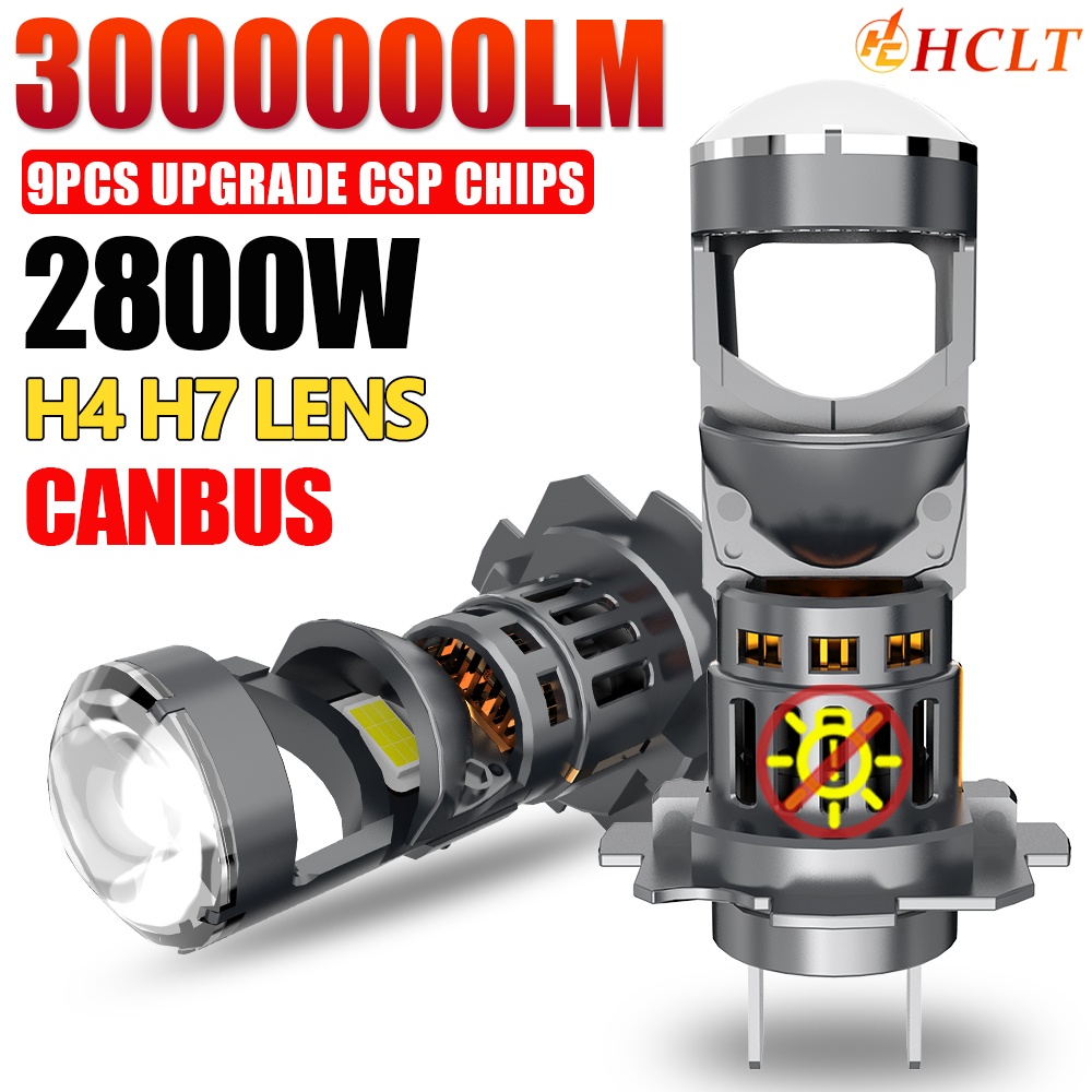 H7 H4 LED プロジェクターヘッドライト 9003 HB2 Canbus 車オートバイバイ Led ミニレンズライト 6000 18K 超高輝度ターボ自動車ランプ