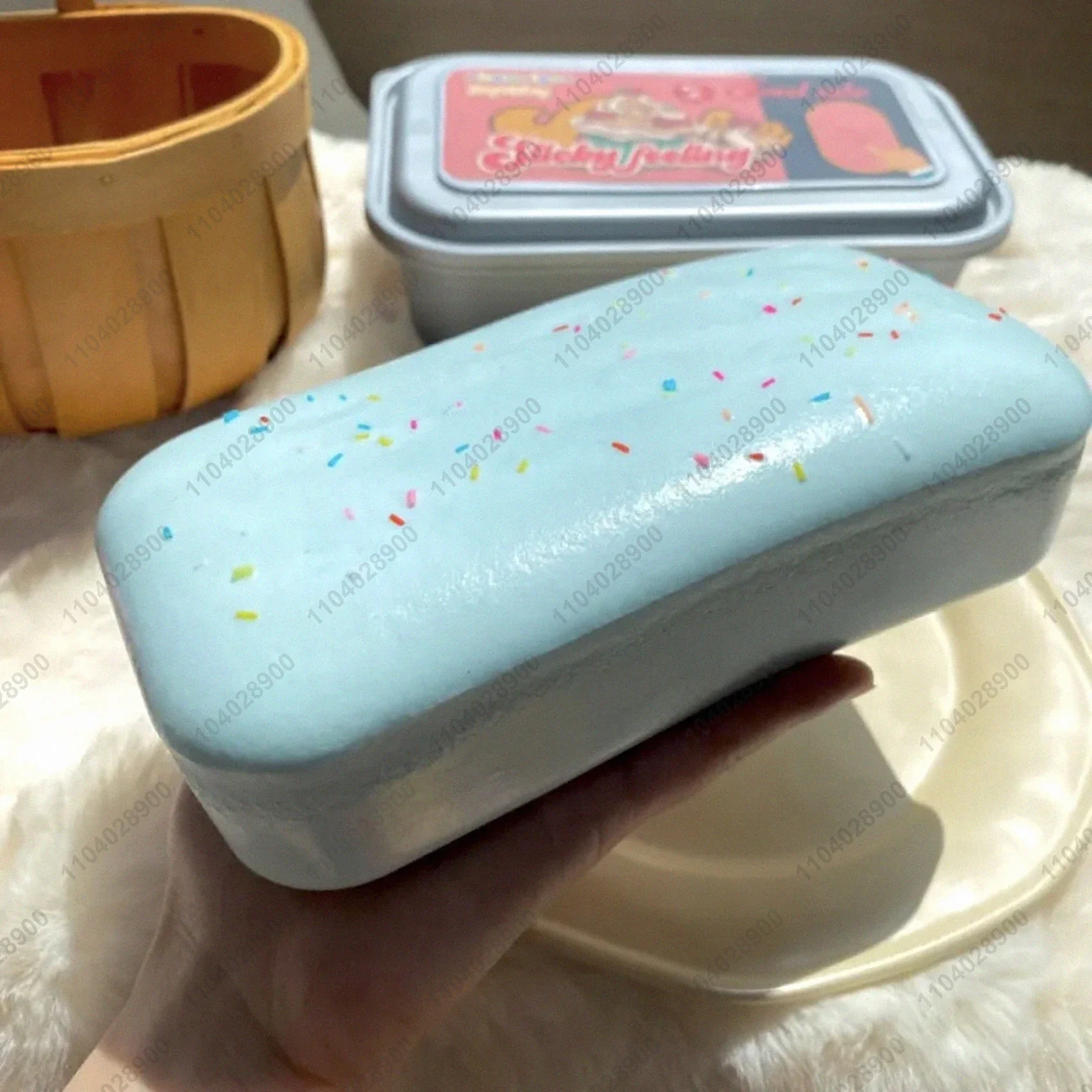 スティッキーボックス ケーキ スクイーズ おもちゃ 低反発スクイーズおもちゃ バターアイスクリームボックス スクイーズ フィジェットトイ アンチストレスリリース ハンドリラックス ギフト