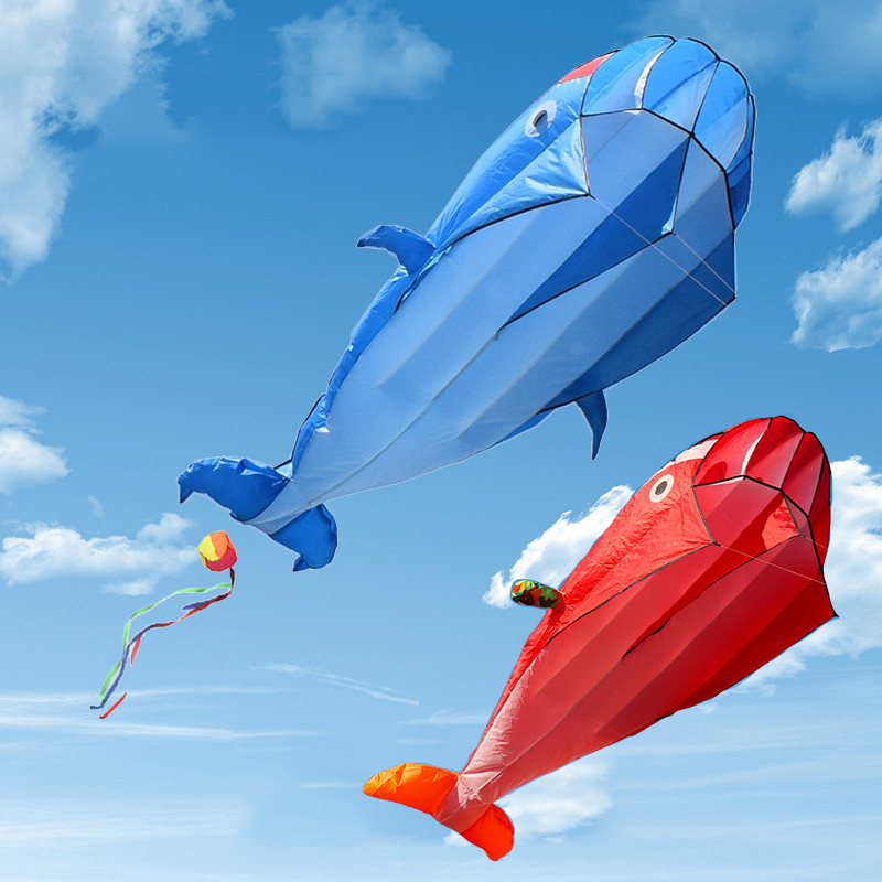 2.2 メートル 3D 巨大イルカクジラ形状飛行凧パラフォイルスポーツソフトウェアパラグライダービーチ凧屋外のおもちゃ大人の子供のため