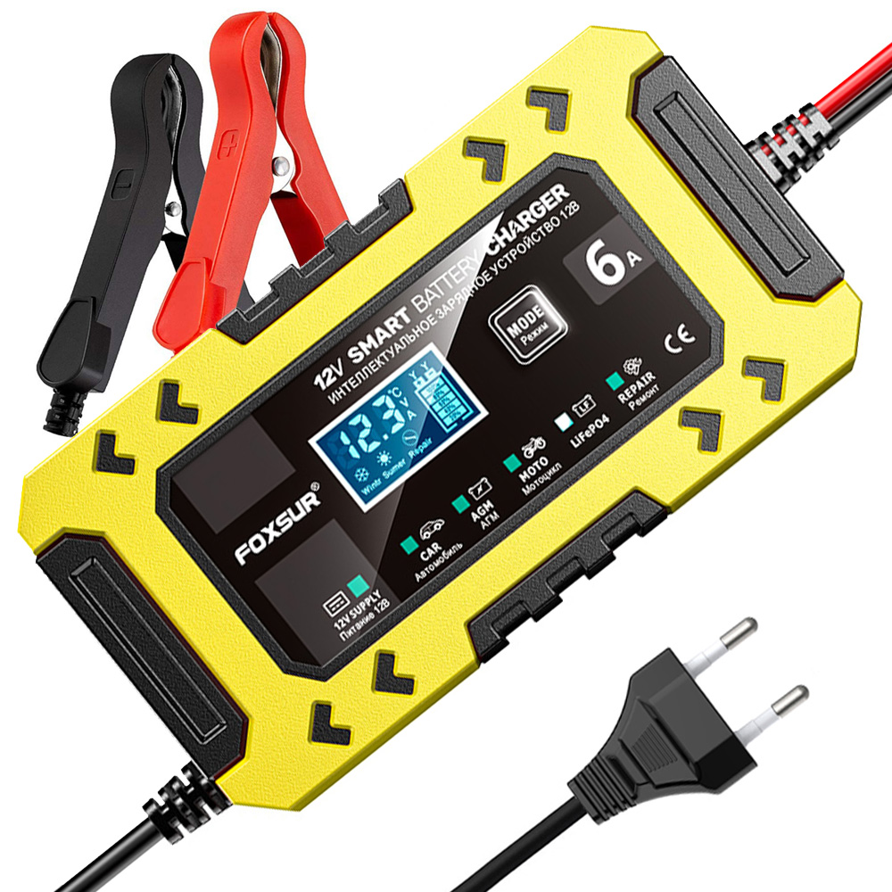 12V6A 鉛酸バッテリー充電器修理機能 LiFePO4 10 段階自動バッテリー充電器インテリジェントパワーモード充電器