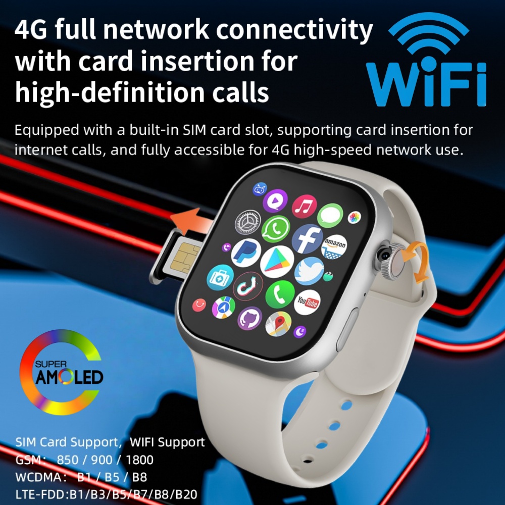 VP19 プロスマートウォッチタッチ ID 2.29 インチ Amoled Android S11 プラススマートウォッチ 8MP ロータリーカメラ GPS WIFI NFC Google Play ストア