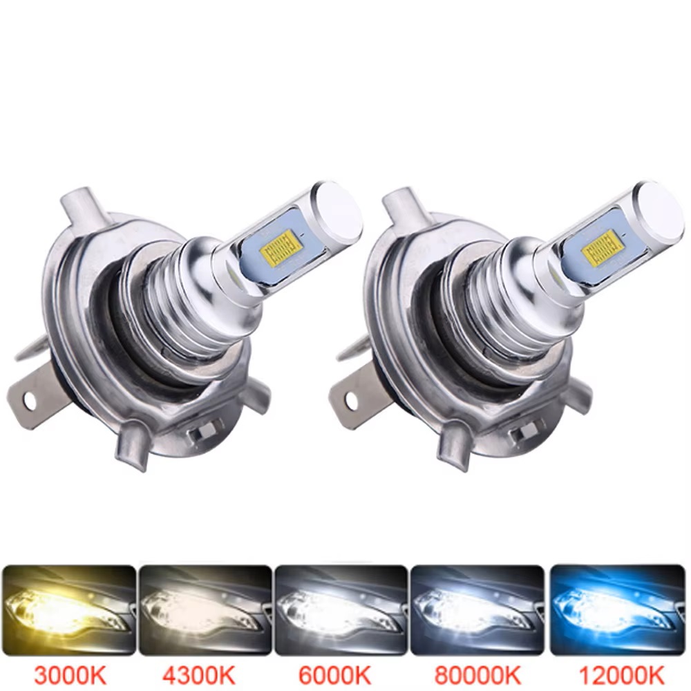 2PC LED Car Lights 80W H4 H7 H11 H8 6500K 4300K 3000K Headlight Bulb Mini Size 20000LM Design Wireless For Car Lamp CSP