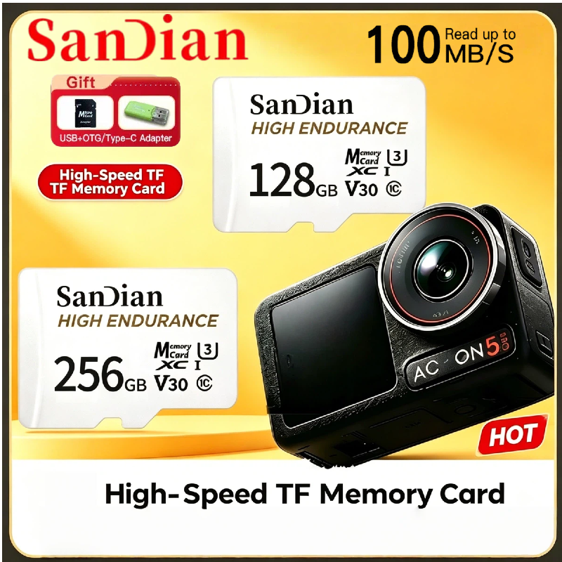 High Speed SD Memory Card A2 U3 V30 4K 128GB 256GB Micro TF SD Card Class10 Flash Card for Mobile Phone Camera Tablet