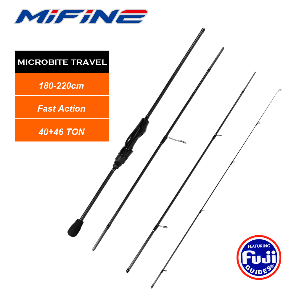 MIFINE MICROBITE TRAVEL スピニングキャスティングロッド 40 46T カーボンファイバーファストアクション 1.8 メートル/1.98 メートル/2.1 メートル/2.2 メートル超軽量ルアートラウトポール