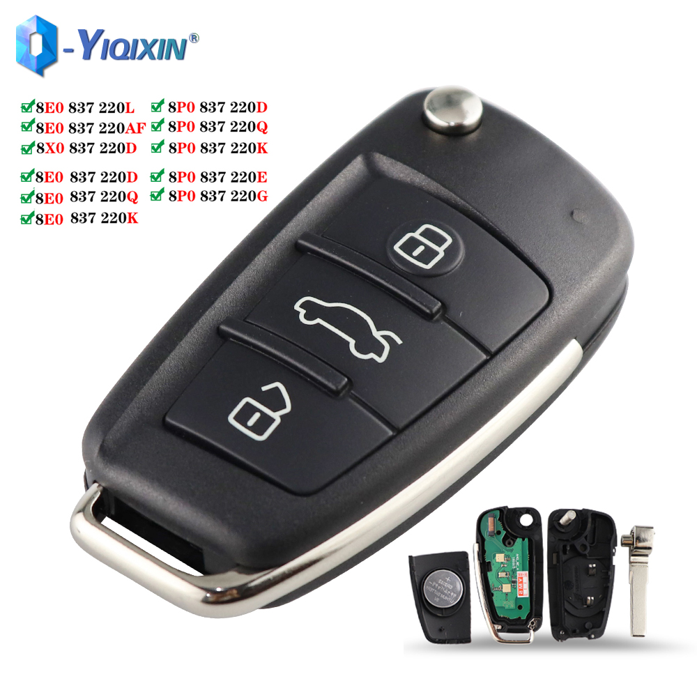 315/433Mhz Remote Car Key For Audi Q7 B7 Q3 A3 TT A2 A8 A6 A6L A4 S5 C5 C6 B6 A4L A5 Q5 S RS S18X0837220 8P0837220D ID48 No Logo