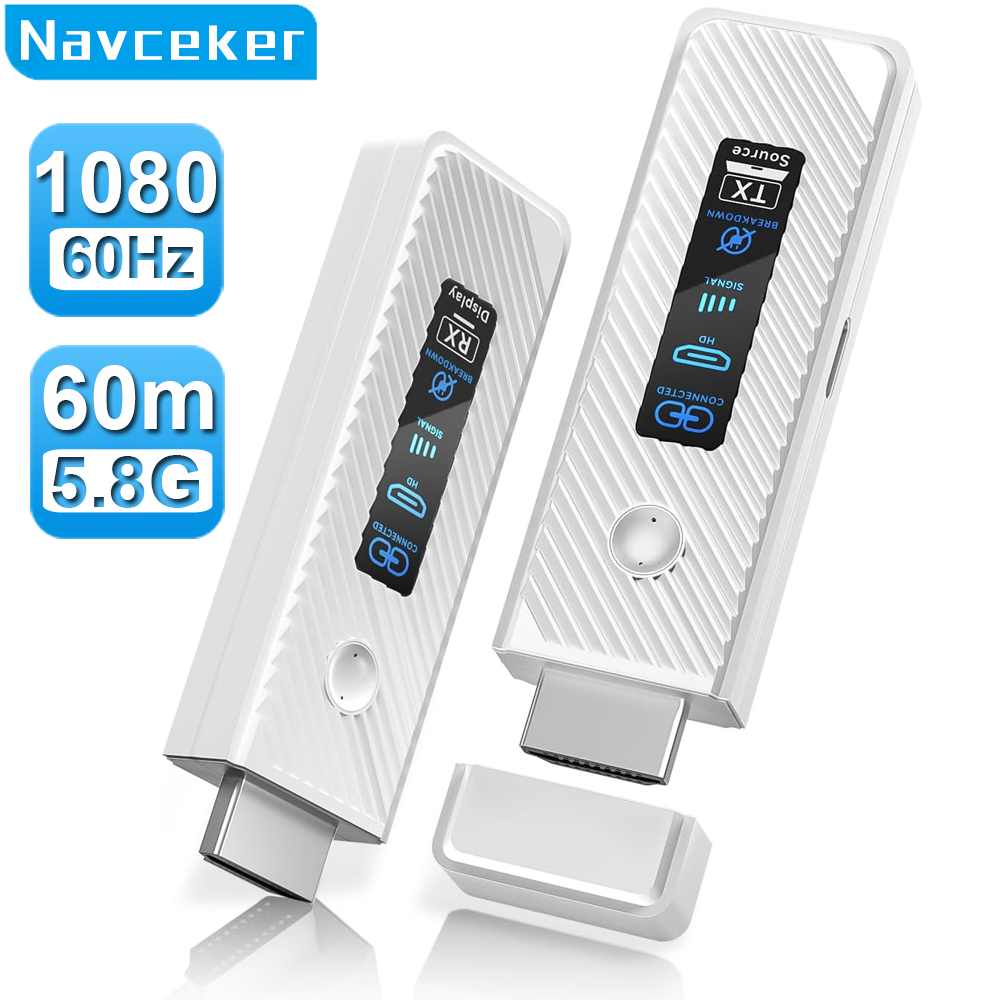 Navceker 60 メートルワイヤレス伝送ビデオ送信機と受信機 HDMI エクステンダーディスプレイアダプターケーブル画面カメラ PC からテレビ