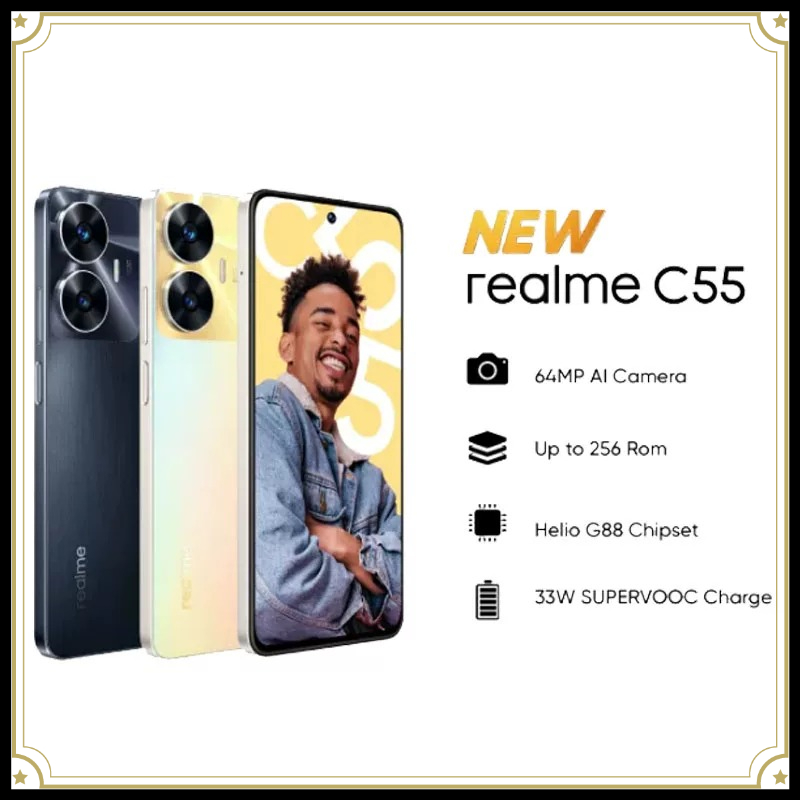 Realme C55 6.72インチ 90Hz FHD MediaTek Helio G88 64MP AI カメラ 5000mAh 33W SUPERVOOC 携帯電話 携帯電話 スマートフォン