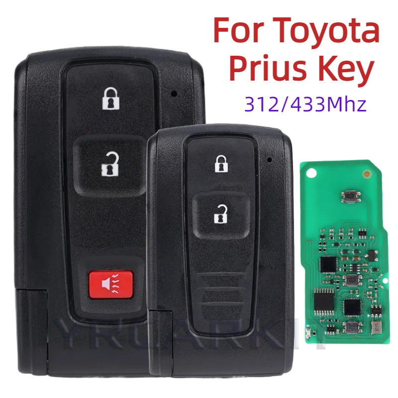 トヨタプリウス 2004 -2009 自動車スマートリモートキーレスゴーキーフォブ 2 3 ボタン 312/433MHz 4D チップキー FCC MOZB21TG MOZB31EG
