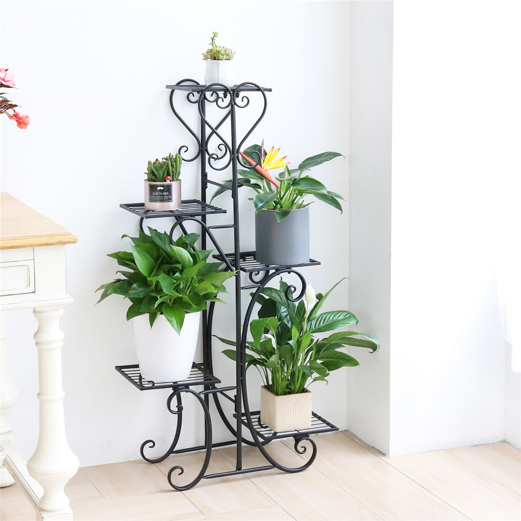 5段特大屋内屋外金属植物スタンド棚防錆鉄庭植木鉢ホルダーラック