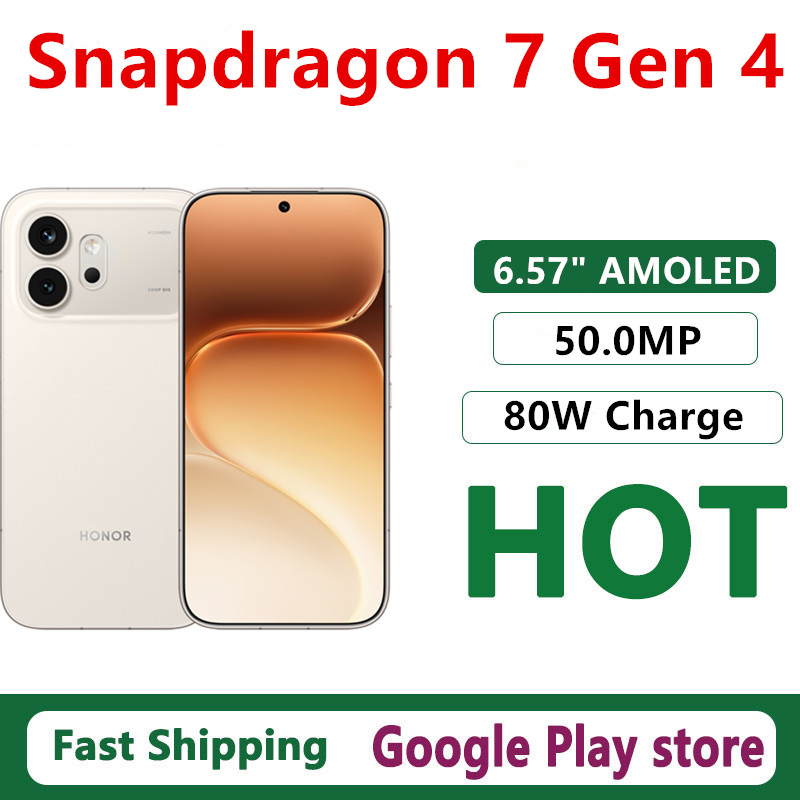 オリジナル Honor 600 Vitality Edition 携帯電話 Snapdragon 7 Gen 4 OTA 6.57 "AMOLED 50.0MP カメラ 80 ワット充電 IP69 防水