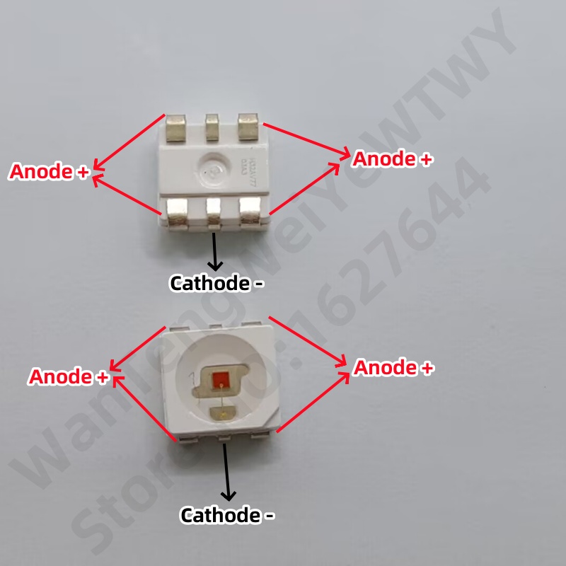 自動車フロント/テール LED 信号アプリケーションミッドパワー自動車 LED 0.5 ワット黄色 3528 3433 PLCC6