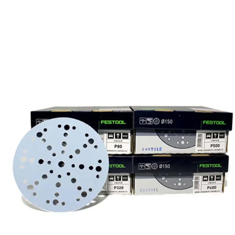 オリジナル FESTOOL 研削ディスクブルーガーネットサンディングディスク 6in 48 穴円形研磨自動車大工 80-500 グリット 80-500 メッシュ