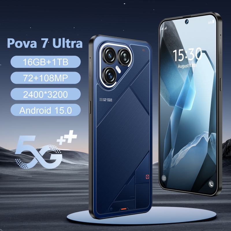2026 Pova 7 ウルトラスマートフォン 7800mAh バッテリー Android スマート版グローバル 7.3 インチカード 16 ギガバイト 1 TB WiFi GPS オリジナル 5G デュアル HH29