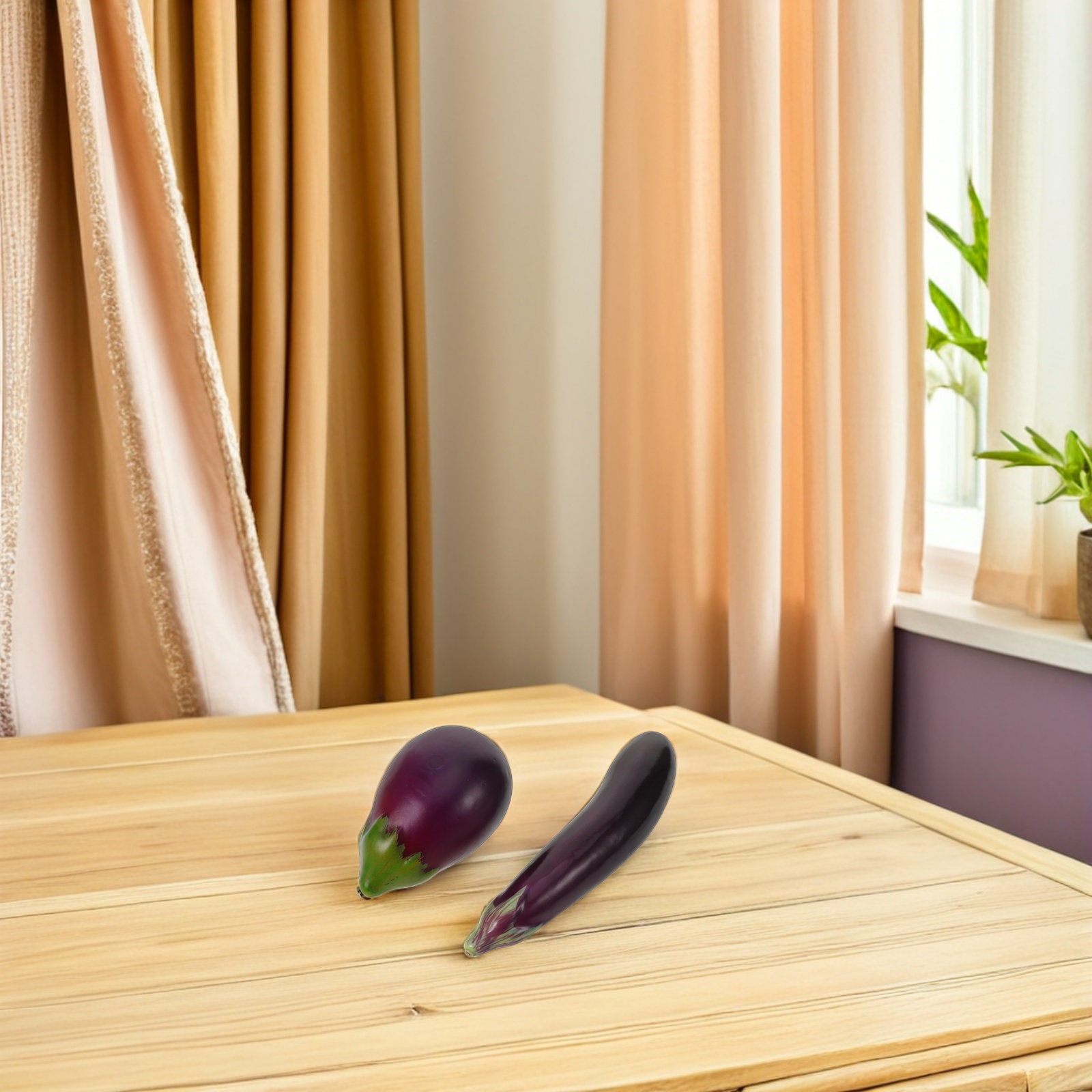 6 個人工ナスリアルな偽食品野菜ディスプレイ小道具現実的な装飾写真家庭教育