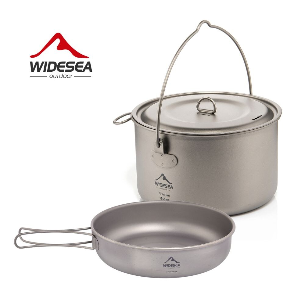 Widesea キャンプ食器チタン調理器具セット観光大釜屋外調理鍋フライパンピクニックキッチンハイキングトレッキング