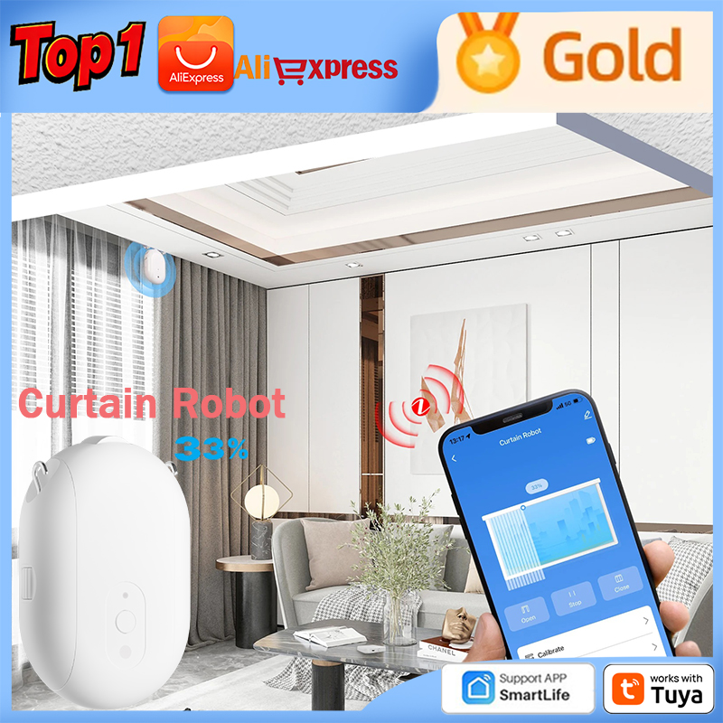 Tuya スマートカーテンロボット Bluetooth/Zigbee レールカーテンロボット電気駆動トラックロッド自動カーテンオープナー音声制御