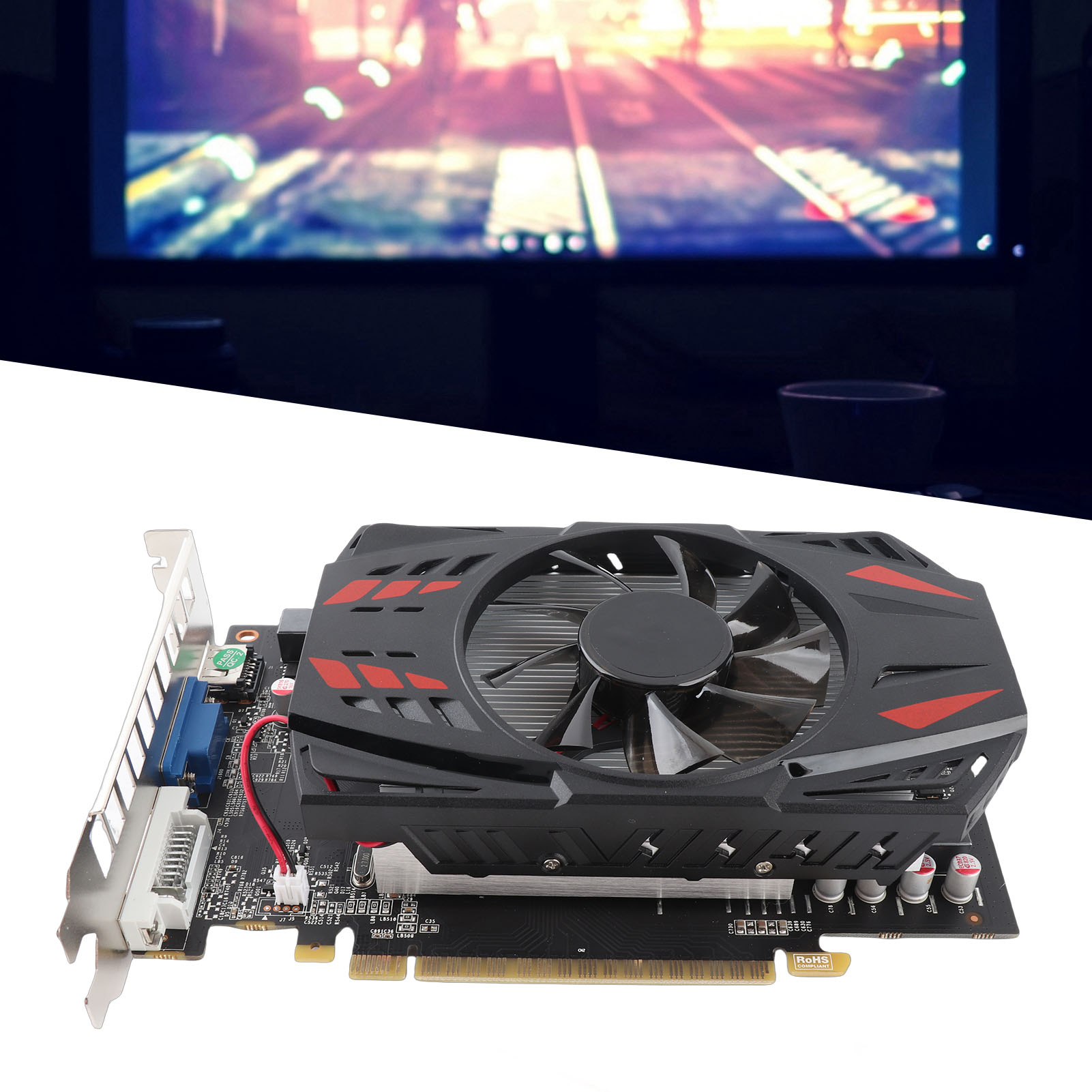 GTX1050Ti グラフィックカード デスクトップコンピュータ用グラフィックカード ネットワークアクセサリ 780MHz GTX1050Ti 1G 128ビット DDR5