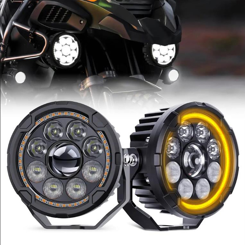 5 "インチオートバイ LED ヘッドライト高/低フォグライト追加ヘッドライト調光スイッチ付き BMW R1200GS F800GS F700G