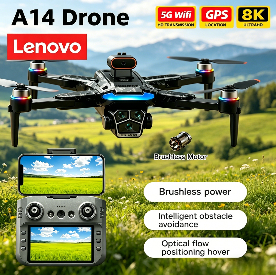 レノボ A14 ドローンプロフェッショナル GPS 4K HD 8K カメラドローン 5G WIFI FPV ビデオ 4k UAV 大画面リモコン Quadcopter Dron