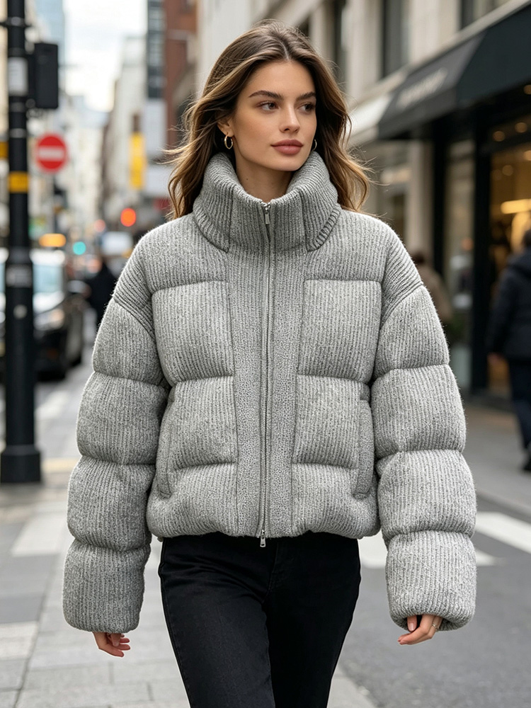 OFTBUY 新しい冬ウールブレンドフグジャケット女性ニットウール厚く暖かい 90% ホワイトダックダウンコートショートルーズパンパーカー