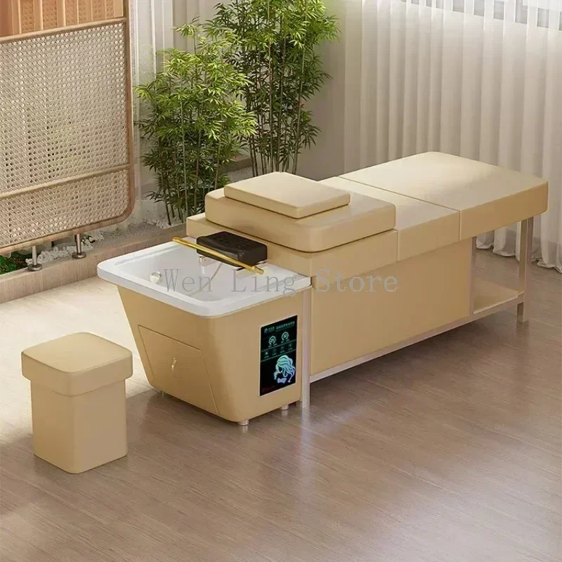 XinSheng 多機能タイ式マッサージテーブル シャンプーベッド 水循環燻蒸盆地 ヘアサロン スパ家具付き