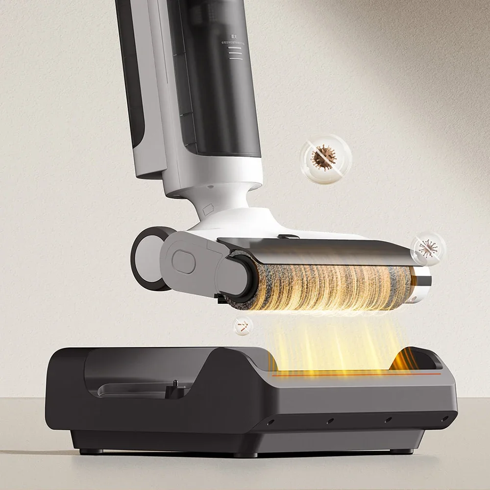 XIAOMI MIJIA ワイヤレス床洗浄機 4C ウェットおよびドライ掃除機家庭用セルフクリーニングクローラーローラーブラシモップ