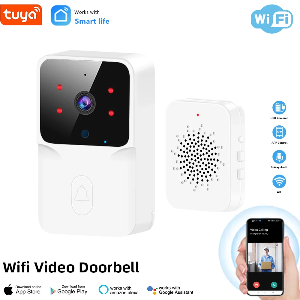 Tuya WiFi ビデオドアベルワイヤレス HD カメラ IR アラームセキュリティスマートホームドアベル家庭用 WiFi インターホン