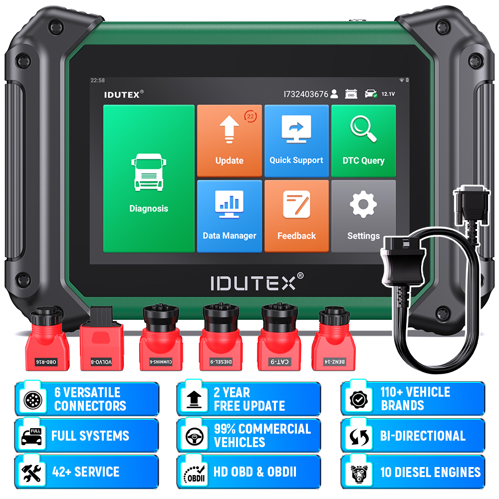 IDUTEX TS710 大型トラック双方向スキャン診断ツール DPF Regen 42 リセット ディーゼル OBD2 スキャナー コードリーダー トラック用