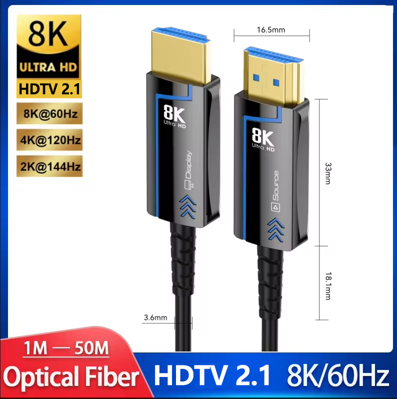 8K@60Hz HDMI 2.1 光ファイバーケーブル超高速 48Gbps 4K@120Hz HDR eARC 3D テレビプロジェクター PS4 3 メートル 5 メートル 10 メートル 15 メートル 20 メートル 30 メートル 50 メートル