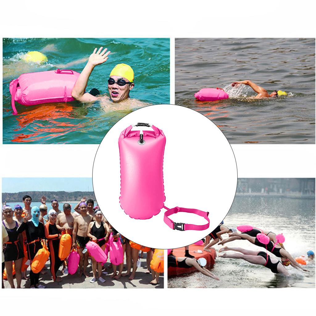 水泳ブイ 20L 28L インフレータブル防水ドライバッグ水泳ブイオープンウォーター用