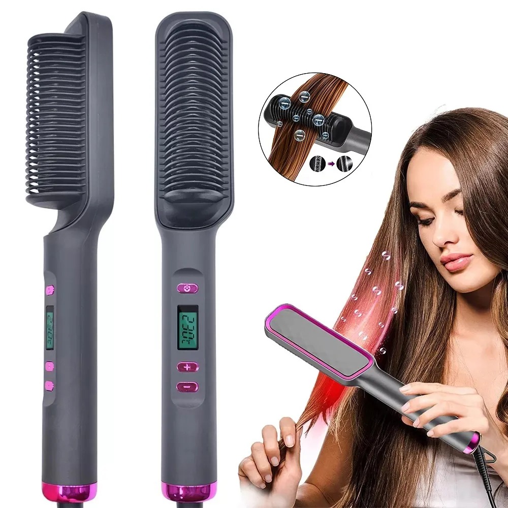 電気ホットコーム多機能ストレートヘアアイロンコームマイナスイオン熱傷防止スタイリングツール矯正ブラシ