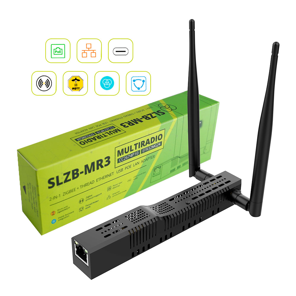 SMLIGHT SLZB-MR1/MR2/MR3/MR4/MRW10 マルチラジオ Zigbee 3.0 USB WiFi ゲートウェイ コーディネーター POE スレッド Zigbee2MQTT ホーム アシスタント ZHA