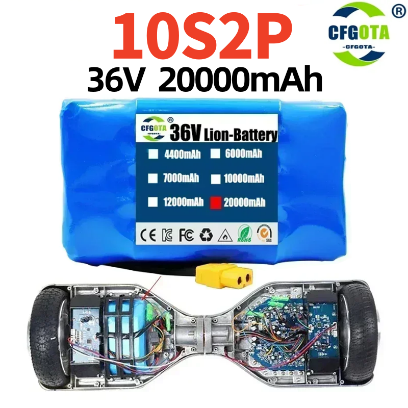 36V 20000mAh 優れたリチウムイオン充電式バッテリー、電動自己吸引ホバーボード一輪車 20AH 長期的な電力用
