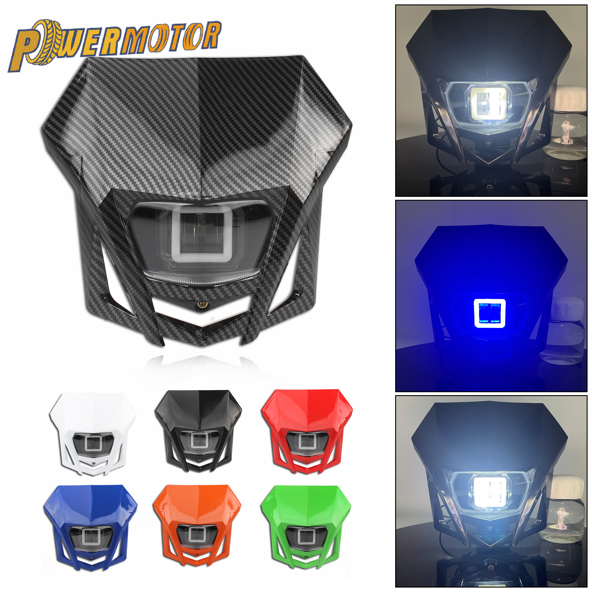 ユニバーサルオートバイ LED ヘッドライト KTM ヤマハカワサキスズキホンダ KLX CRF WR YZ 250 450 フェアリングダートバイクモトクロス部品