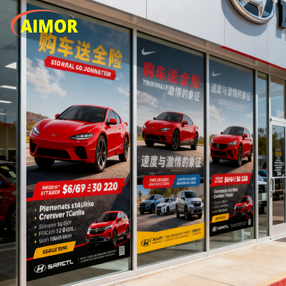 AIMOR カスタマイズされた一方向パースペクティブプライバシーフィルムウィンドウフィルム装飾ステッカーガラス広告印刷画像印刷ロゴ