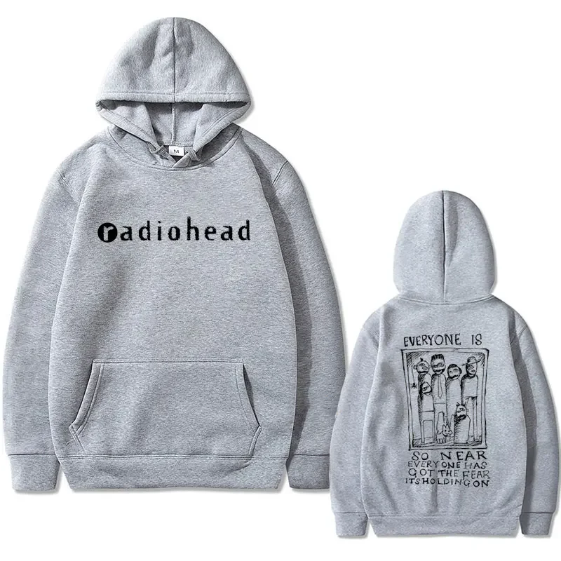 ロックバンド Radiohead プリント フード付きスウェットシャツ メンズ レディース レトロ メンズ ファッション ゴシック Y2K ストリートスタイル パーカー