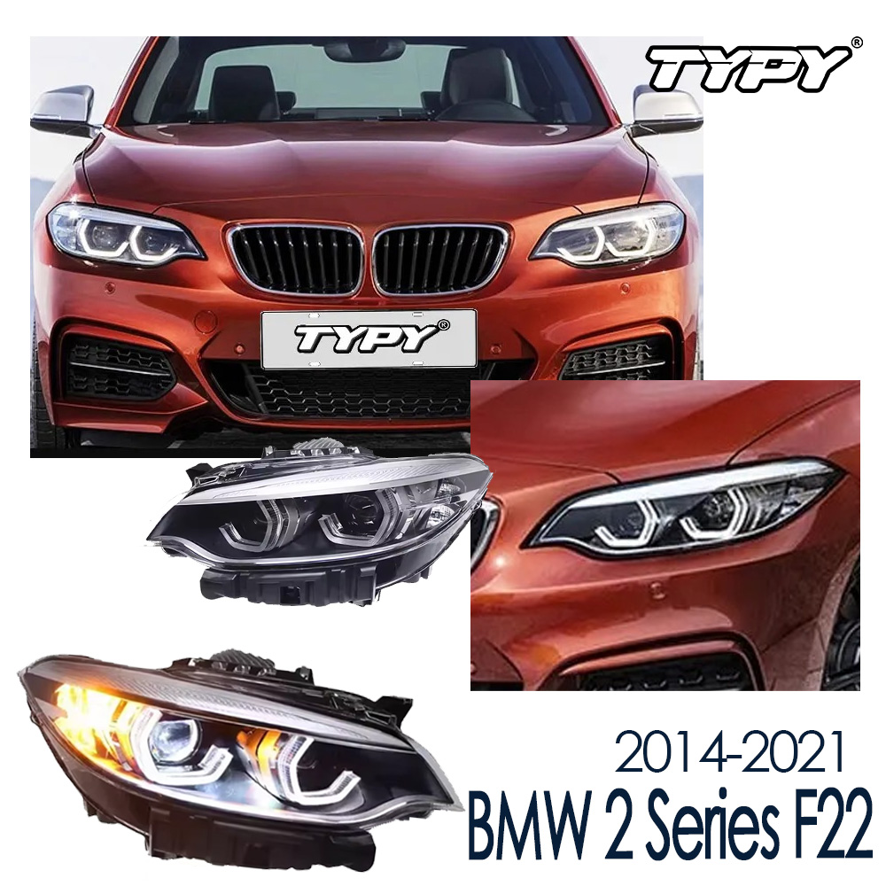 BMW 2 シリーズ F22 ヘッドライトアセンブリ F23 LED スプーンデイタイムランニングライトレンズヘッドライト M2 14-21 に適しています。