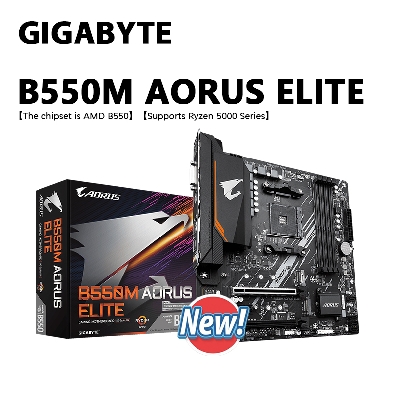 GIGABYTE B550M AORUS ELITE 新しい Micro-ATX AMD B550 ソケット AM4 マザーボード