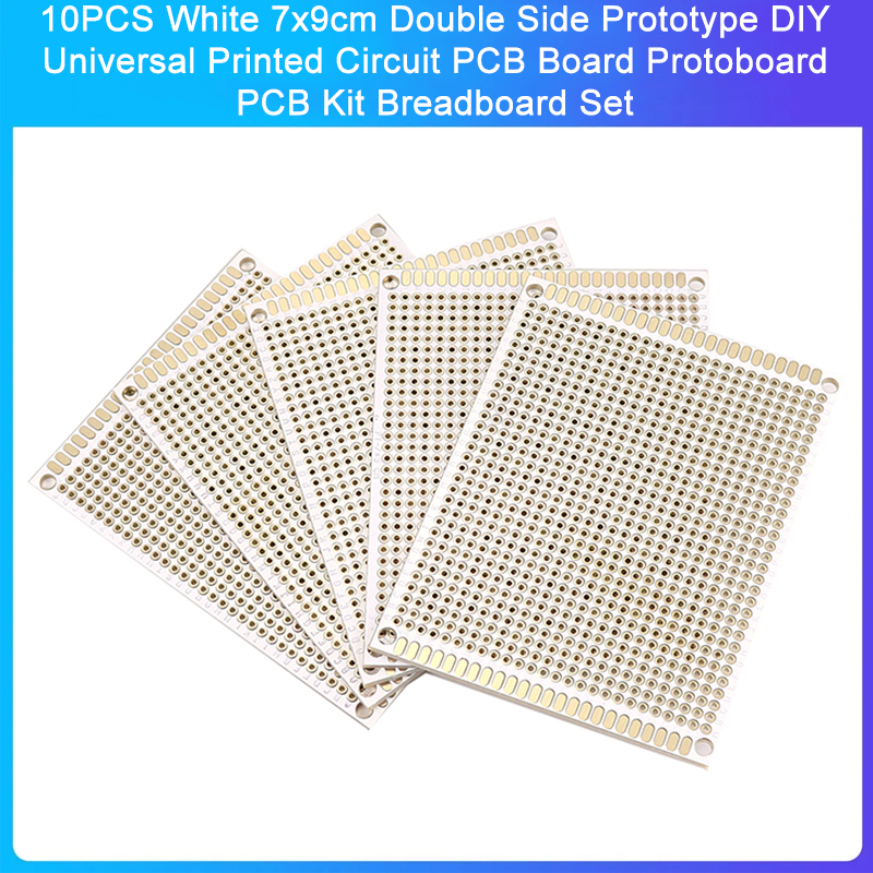10 個白 7 × 9 センチメートル両面プロトタイプ DIY ユニバーサルプリント回路 PCB ボード Protoboard PCB キットブレッドボードセット