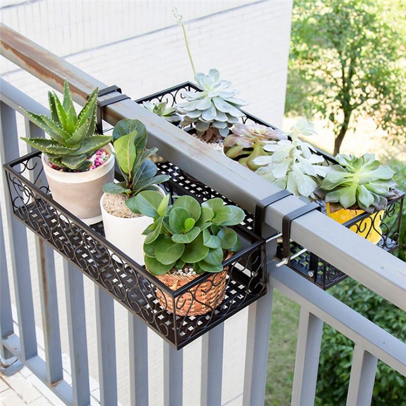 A25F-家庭用収納ラック ガーデンバルコニー廊下植木鉢ラック植物ラック植物収納手すりに適しています