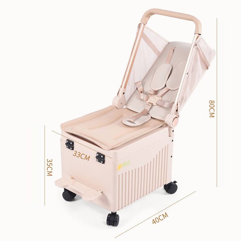 新しい子供用荷物コンバーチブルシットアンドライキャビントラベルスーツケースショッピングカート、ワンボタン折りたたみ式ベビートロリーケース用