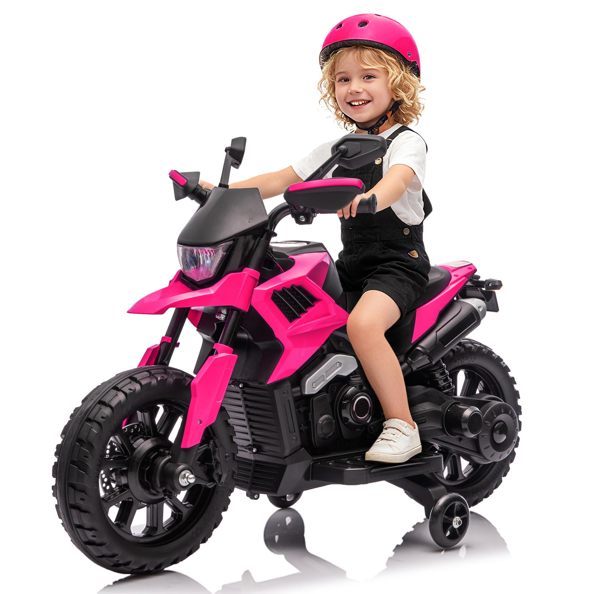 6 V キッズバイク補助輪ヘッドライトと音楽付き 2 〜 5 マイル時速調整可能な速度電動自転車幼児の子供のためのギフトとして