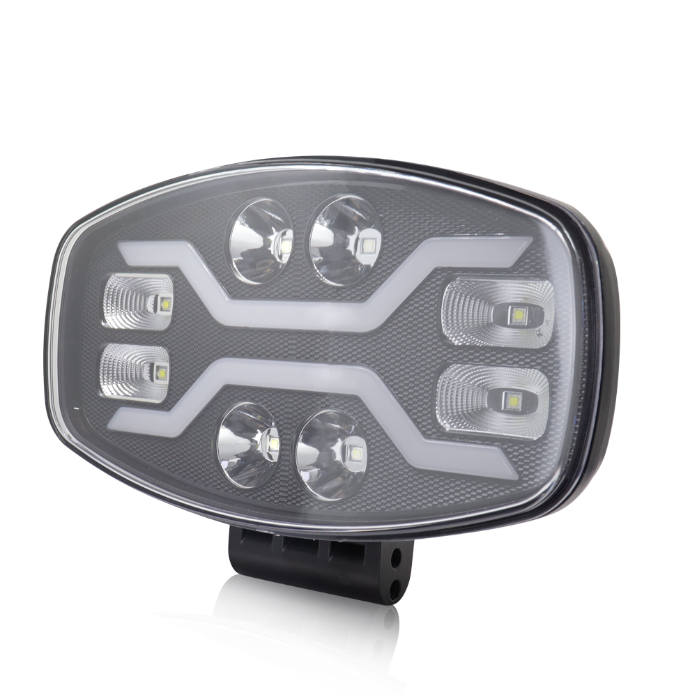 1X 9 インチ LED ライト 100 ワット 22000LM オフロードヘッドライトスポットライトトラック補助正方形車の運転フラッシュ白黄色