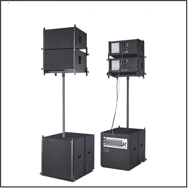 屋外アクティブ 3 ウェイフルレンジプロフェッショナルオーディオスピーカーサウンドシステム、パワード 18 インチ DSP アンプモジュールサブウーファー付き