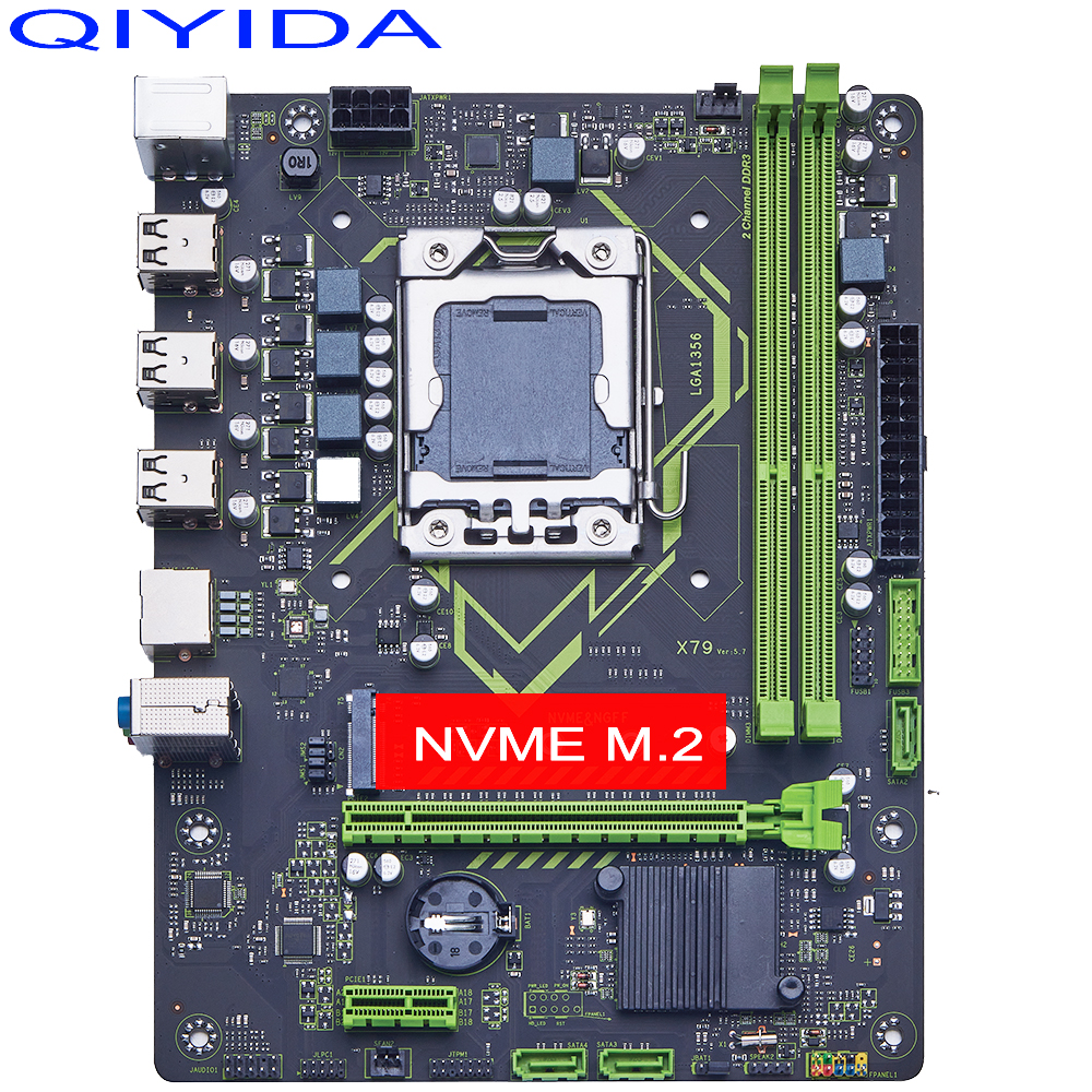 QIYIDA X79 マザーボード LGA1356 サポート DDR3 サーバーメモリピンデスクトップメインボード lga 1356 サーバー CPU NVME M.2 PCI 3.0 SATA 16x