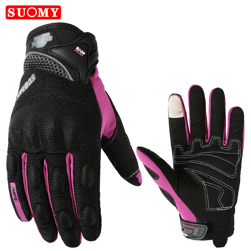 SUOMY オートバイ手袋夏男性女性通気性フルフィンガータッチスクリーン Motobike サイクリング Guantes スポーツ保護