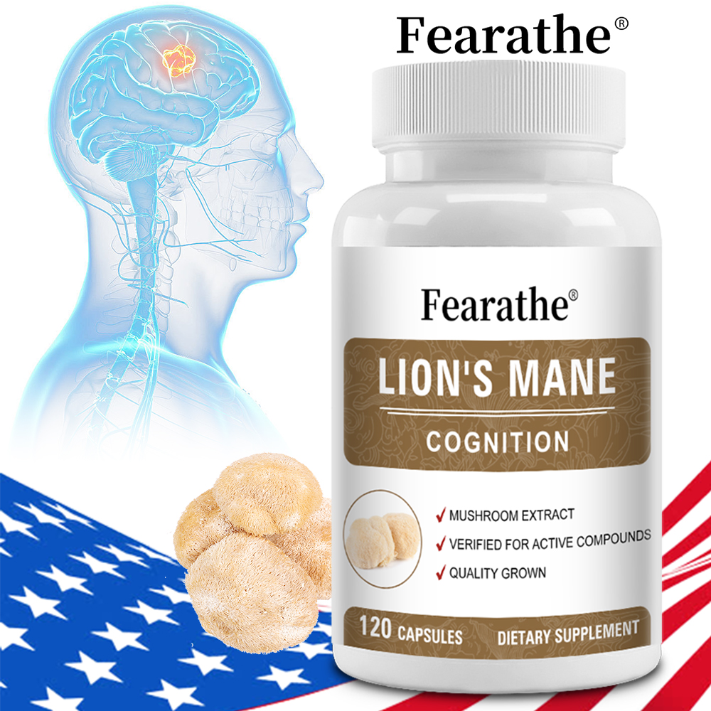 Lion's Mane Mushroom Capsules, Natural Nootropic Daily Supplement for Focus, Memory, Mood, Mental, Sleep Quality & Immune Care