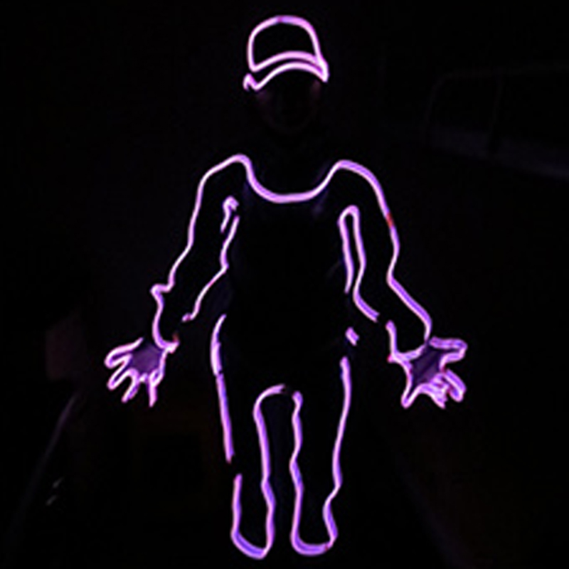 1 セット DIY EL ワイヤーライトアップ衣装素材男性ナイトショーダンスウェアネオン光るパフォーマンス完成した服クラブステージ